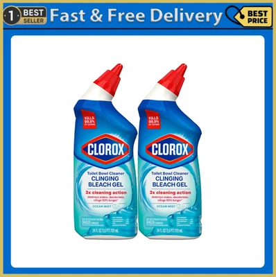 Gel limpiador de inodoro Clorox 24 oz paquete de 2 • Fórmula adhesiva • Aroma fresco Foto 1 de 4