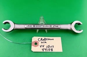 Vintage Craftsman Flare Nut Line Wrench 44178 -VV- Series 15mm X 17mm Made / USA - Bild 1 von 2