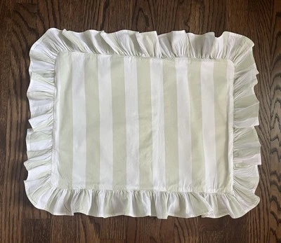 Funda de almohada Rachel Ashwell SHABBY CHIC Home a rayas verdes acento tocador 13x17 Foto 1 de 3