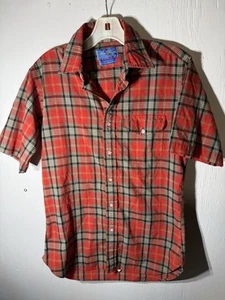 Pen West Pendleton Mens Shirt SMALL Country Traditionals Plaid Short Sleeve A8 - Picture 1 of 11