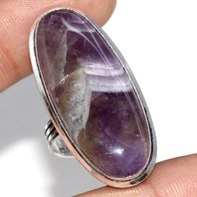 Chevron Amethyst 925 Silver Plated Handmade Ring US 8 Amazing Gift AU Z742 - Image 1 of 3