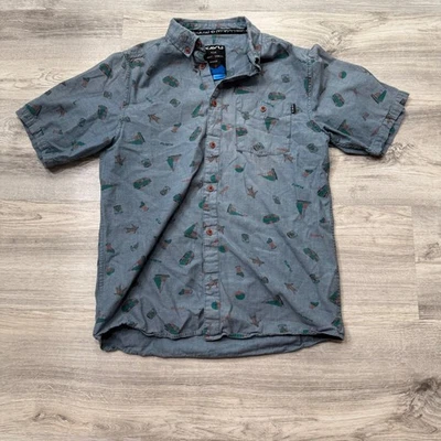 KAVU Klear Shirt Mens Short Sleeve Button Down All Over Print - Image 1 of 4