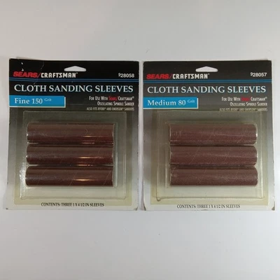 Mangas de lijado de tela Craftsman lijadora de husillo oscilante mediana 80 y fina 150 grano Foto 1 de 4