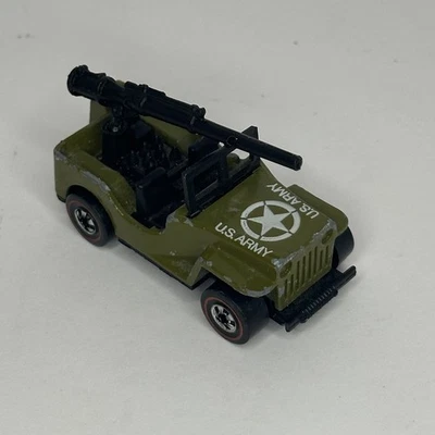 Vintage Wheels Redline U.S. Army Jeep Gunslinger Olive Green Hong Kong - Image 1 of 4