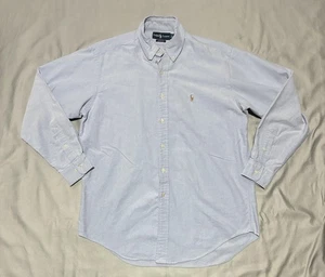 Ralph Lauren Yarmouth Shirt Mens 16 35/36 Blue Oxford Button Down Pony Logo - Picture 1 of 10