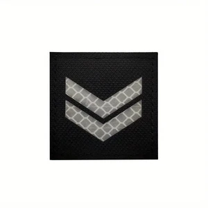 Sergeant SGT Stripes Chevrons Reflective Hook + Loop Police Rank Patch Badge - Picture 1 of 2