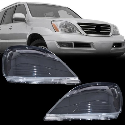 For Lexus GX470 2003-2009 Driver + Passenger Pair Headlamp Headlight Lens Covers - Image 1 of 4