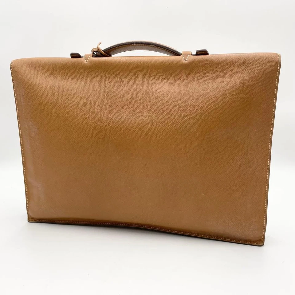 Auténtico maletín de negocios Hermes Kirius Cushvel W37xH28xD4,5 cm accesorio de cuero Foto 1 de 4