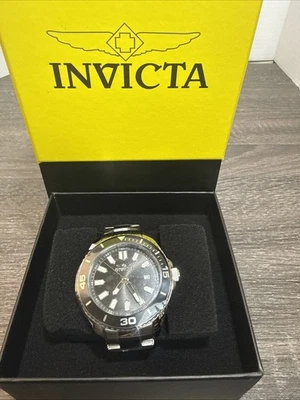 Invicta Pro Diver 46316 para hombre 43 mm esfera negra acero inoxidable cuarzo 50 m nuevo en caja Foto 1 de 4