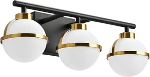 3 Light Vanity Light Fixture for Bathroom Light Over Mirror in Brass Black - Picture 1 of 8