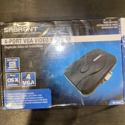 Sabrent VD-VS4P 4 Port VGA Video Splitter with up to 2048x1536 High Resolution - Image 1 of 4