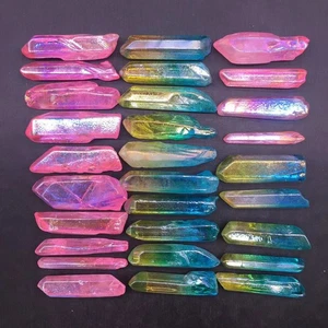Rainbow Aura Angel Natural Lemurian Clear Quartz Crystal Healing Decorate 29pcs - Picture 1 of 7
