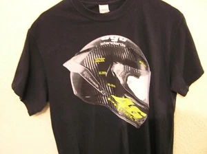 Gildan Heavy Cotton T-Shirt, Size M, Black with Rossi 46 AGU Helmet on Front - Picture 1 of 5