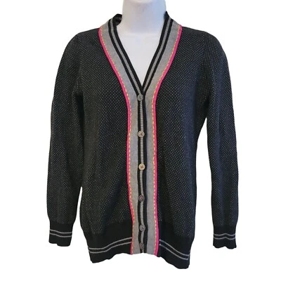 Cárdigan Nick Mo S Gris Negro Rosa Suéter Preppy Twee Academia Anthropologie Foto 1 de 4
