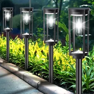 Solar Path Lights Outdoor 8 Pack, Bright Solar Pathway Lights outside Waterproof - Picture 1 of 7