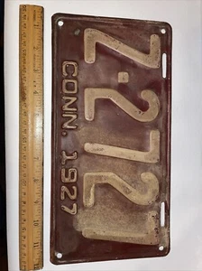 1927 Connecticut License Plate #Z-2727 27 Cool Number - Picture 1 of 2
