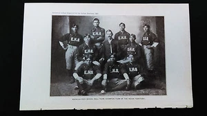 Foto impresa original del equipo de béisbol de la escuela secundaria Eufaula de 1902 - Imagen 1 de 2