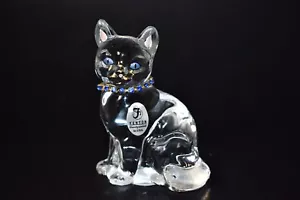 VETRO TRASPARENTE VINTAGE FENTON CON OCCHI AZZURRI E COLLETTO BLU FIRMATO - Foto 1 di 9