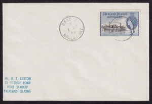 Falkland Island Dependencies, 1959 QE 3d on Local Cover. 'BASE Z HALLEY BAY' CDS - Picture 1 of 1