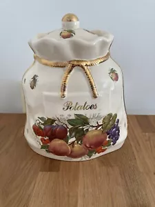 Vtg Potatoes Ceramic Pot Storage Henry’s Staffordshire England Retro Old Crock - Picture 1 of 10