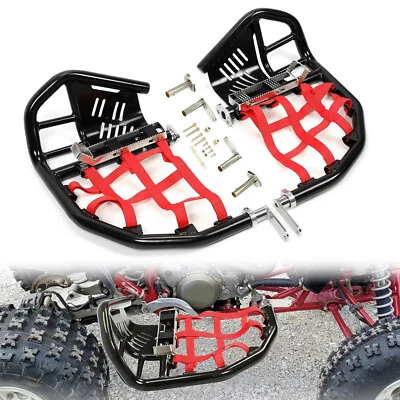 For Honda TRX 400EX 400X Nerf Bars Pro Peg Black Bars Red Nets Bar Heel Guard - Image 1 of 4