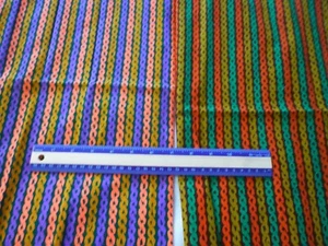 Chain stripe print fabric-2 pieces same print but different colors - Picture 1 of 3