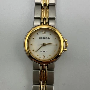 Capezio Watch Women Silver Gold Two Tone White Dial Quartz New Battery 7.25" - Picture 1 of 13