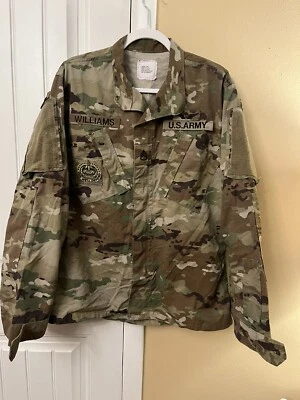 US Army USGI OCP Multicam SSGT Insignia Uniform Fatigue Jacket Medium Long - Image 1 of 4