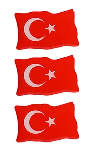 Banderas de Turquía - Pegatinas decoración 3D juego de pegatinas para coche coche moto: juego de 3 - Imagen 1 de 7