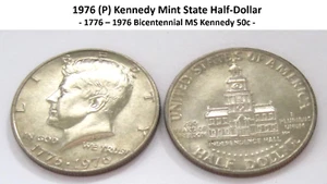 1976 (P) 8 x 50c Bicentennial Kennedy Uncirculated MS =200th Independence Anniv - Picture 1 of 5