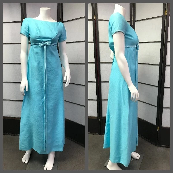 60-е винтажное дизайнерское синее макси-платье Emma Domb, рокабилли, ретро, пин-ап - Изображение 1 из 4