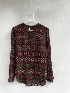 🎈 LOOBIES STORY 100% SILK geometric shirt Tee Top Blouse 12 M - Picture 1 of 5
