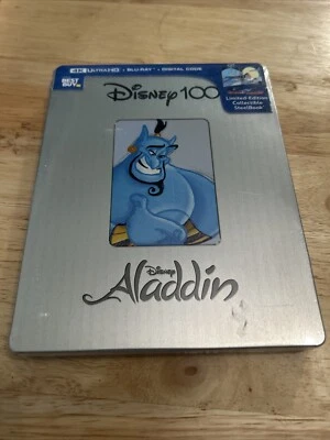 Aladdin 100th Anniversary LE Steelbook (4K UHD+Blu-ray+Digital, 1992) Sealed Foto 1 de 4