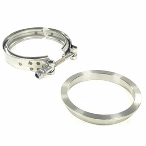 4" Inch Exhaust V-Band Flange+Clamp for Borg Warner S400 S475 S480 w/ T4 Housing - Picture 1 of 4