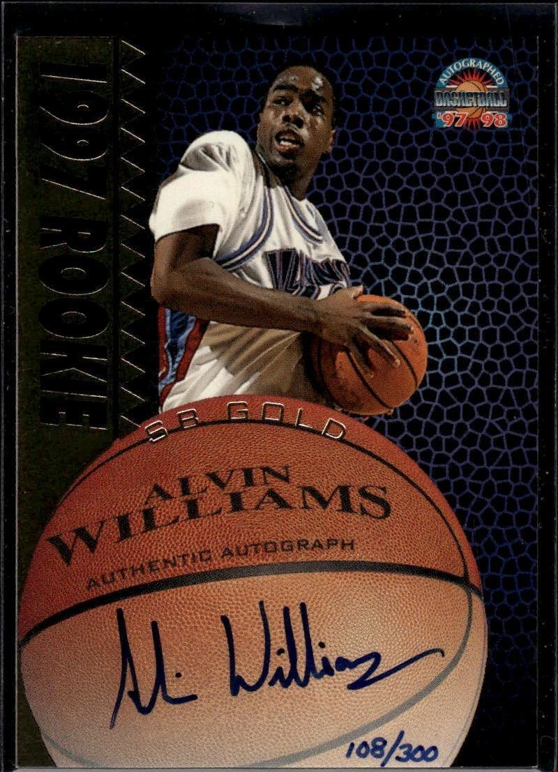 1997-98 Score Board Autographed #NNO Alvin Williams 1997 Rookies Gold #/300