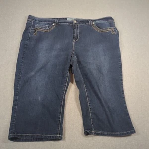 One 5 One Shorts Womens Size 20w (44x17) Blue Denim Bermuda Studded - Picture 1 of 9