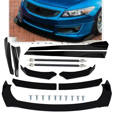 For Honda Accord Coupe Front Splitter Bumper Lip Spoiler Strut Rod Side Skirt G Foto 1 de 4
