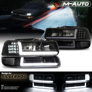 Clear Corner Headlight Bumper Lamp[LED LIGHT BAR DRL] for 99-02 Chevy Silverado - Bild 1 von 10