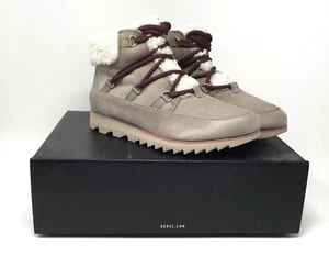 Sorel Women's Harlow Lace Cozy Waterproof Boot, Omega Taupe/Ancient Fossil NIB - Picture 1 of 12
