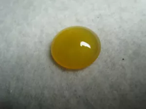 Yellow Carnelian Agate Natural Polished Stone Round Cab Gem - India 8.8 Carats - Picture 1 of 21