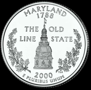 "State Quarter 2000 D Maryland Neu U.S. Denver Neuwertig ""brillant unzirkuliert" - Bild 1 von 7