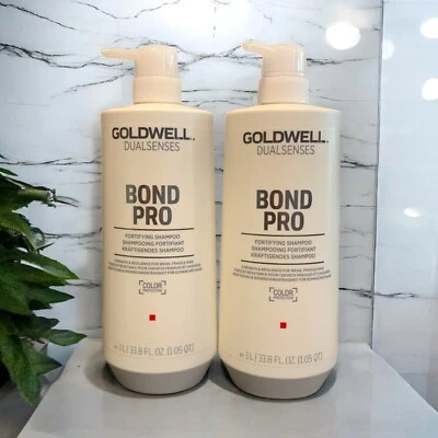 2 Pack Goldwell Dualsenses Bond Pro Fortifying Shampoo For Weak Fragile Hair 1L - Image 1 of 4