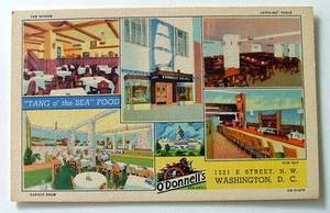 LEINEN POSTKARTE O'DONNELL'S SEA GRILL CAFE RESTAURANT WASHINGTON D C #21ha6 - Bild 1 von 2