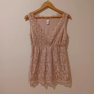 Vtg Hanky Panky Lace Cami Tank Top M Babydoll Y2K USA Coquette Empire Waist 90s - Picture 1 of 6