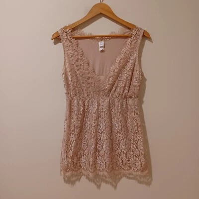 Camiseta sin mangas Hanky Panky de encaje Cami de colección M Babydoll Y2K EE. UU. Coqueta cintura imperio años 90 Foto 1 de 4