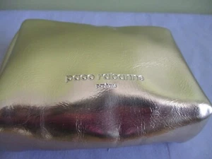 PACO RABANNE MAKEUP PURSE GOLD TONE SHINY ZIP LINED 11CMX8.5CMX4CM - Bild 1 von 5