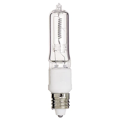 Satco S3181 500Q/CL 500W Watt 120V T4 Mini Candelabra E11 Clear 2900K Warm White