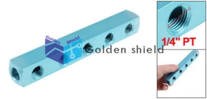 Female Thread 5 Ways Air Hose Inline Aluminum Manifold Block✦Kd - Picture 1 of 2