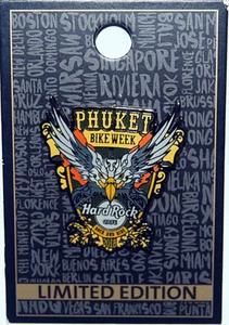 Hard Rock Cafe PHUKET Year 2018 Bike Week Eagle Shield Pin - Picture 1 of 1