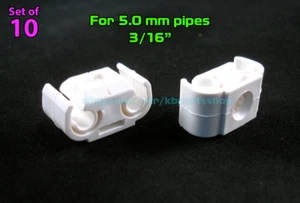 (10pcs) Double Plastic Brake Line Pipe Mounting Holder Clips 5.0mm 3/16” White - Picture 1 of 2